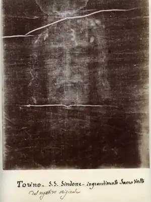 Original First photo of Turin Shroud by Secondo Pia in 1898